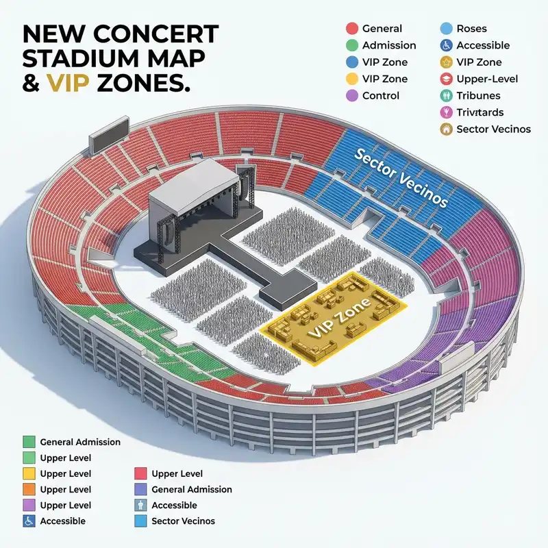 Mapa nuevas zonas concierto Bad Bunny Perú 2026